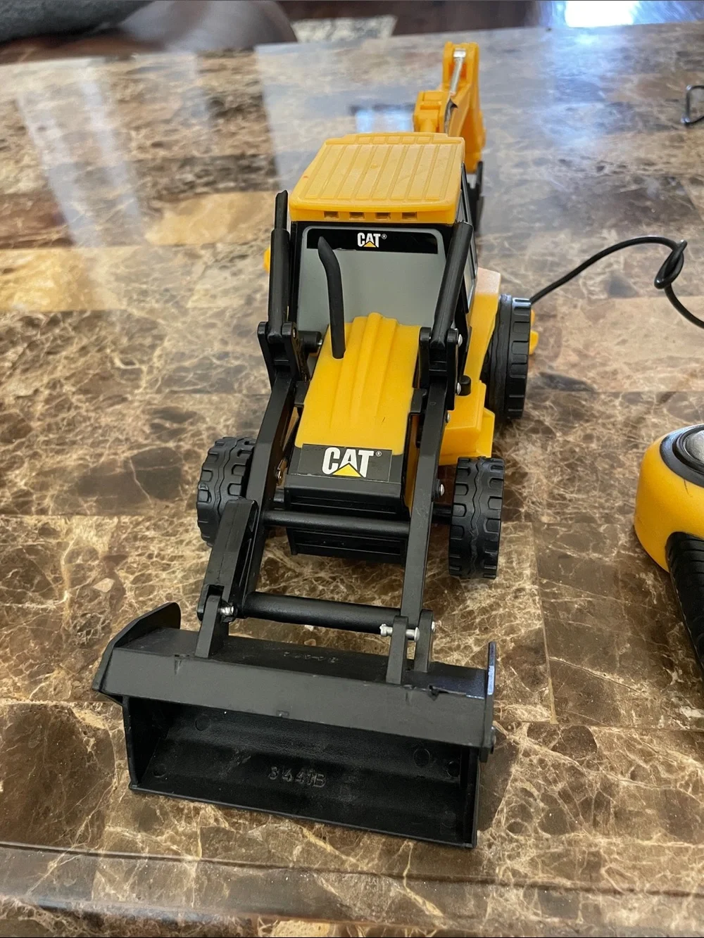 Yellow Remote-Control Backhoe Loader Toy for Kids